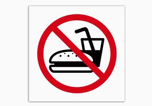 знак запрет еды